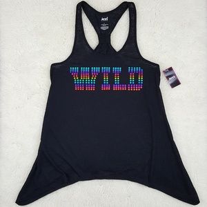 Jenni WILD Graphic Burnout Tank Top Sz Large